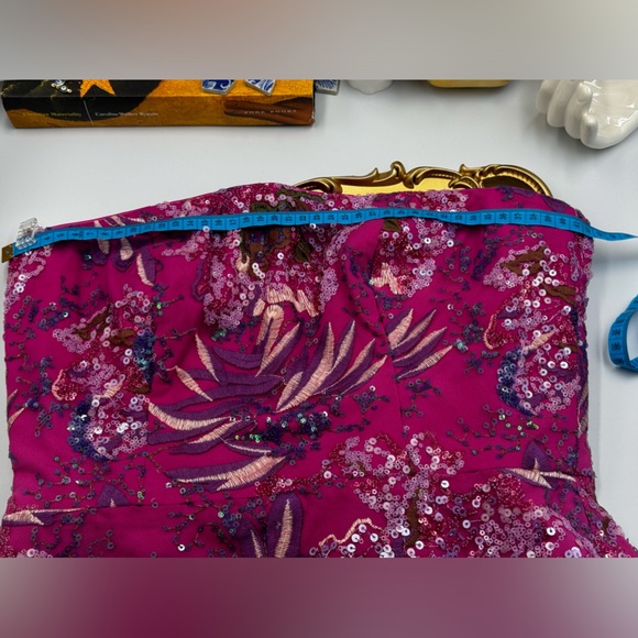 🆕 DRESS THE POPULATION 🧿 NWT Camilla Sequin Floral Strapless Mini Dress - Sz M - Picture 14 of 16